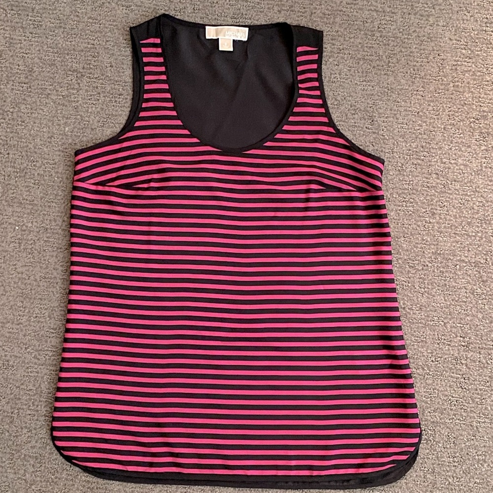 💕 Michael Kors Black and Pink Stripe Tank 💕